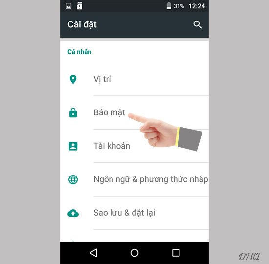 Chọn bảo mật